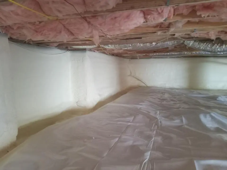 Crawl space encapsulation with closed-cell spray foam for Roof Leak Repair in Midlothian